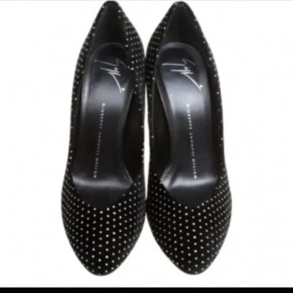 Rare glitter embossed star like dots velvet pumps - Picture 3 of 6